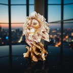 🦁 Regal Lion Head Sculpture