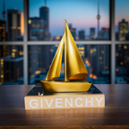 Golden Sailboat Sculpture