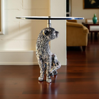 Silver Sentinel – Leopard Base Accent Table