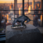 Obsidian Bull – The Bold Charge Sculpture