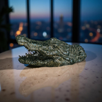Green Croc Bite – Luxury Alligator Head Sculpture