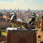 Bronze Valor – Warrior Chariot Sculpture