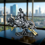 Valiant Charge – Armored Knight on Horse Statue