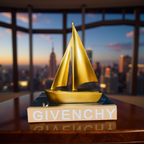 Golden Sailboat Sculpture