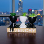 Miniature Sitting Planter Trio – Resin Decor Set