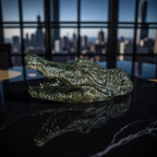 Green Croc Bite – Luxury Alligator Head Sculpture