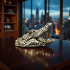 Green Croc Bite – Luxury Alligator Head Sculpture