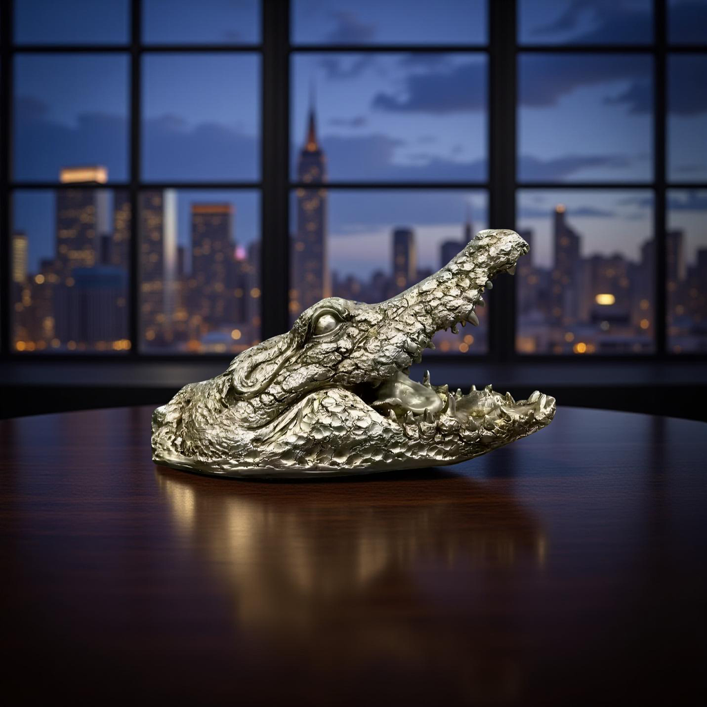 Green Croc Bite – Luxury Alligator Head Sculpture