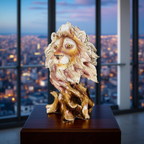 🦁 Regal Lion Head Sculpture
