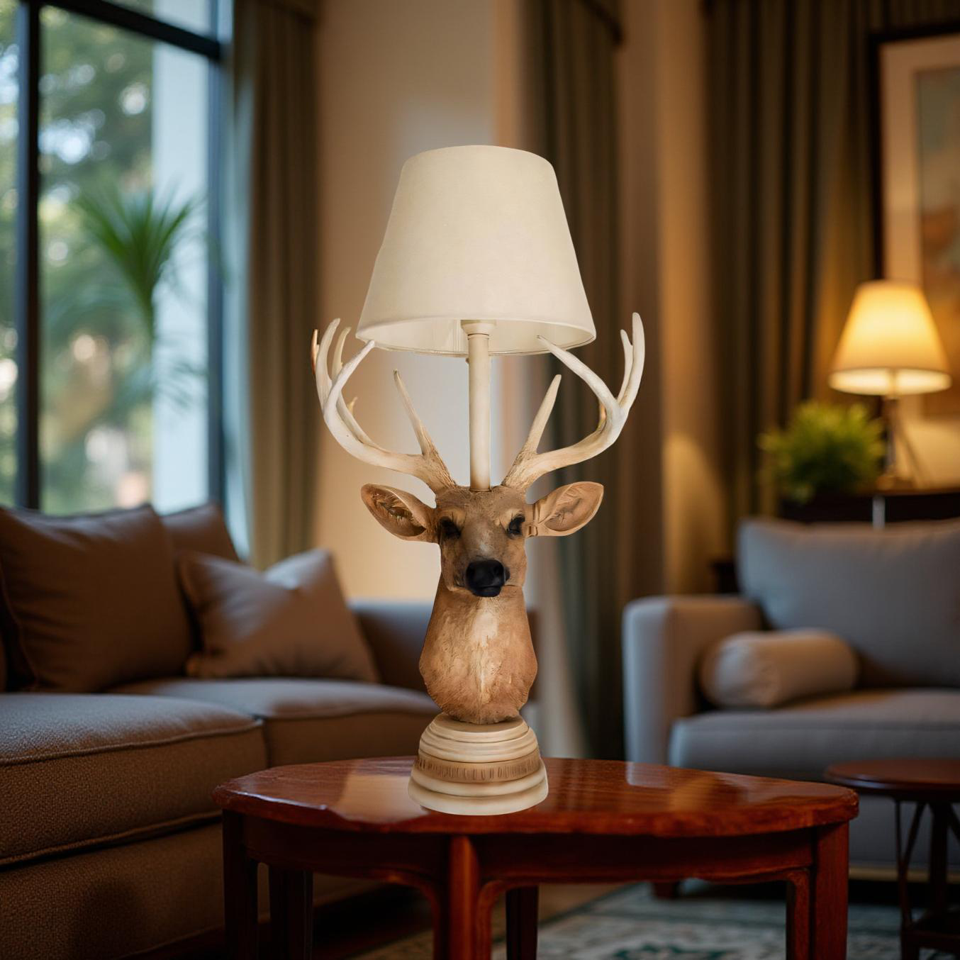Nordic Stag Resin Accent Lamp