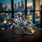 Valiant Charge – Armored Knight on Horse Statue