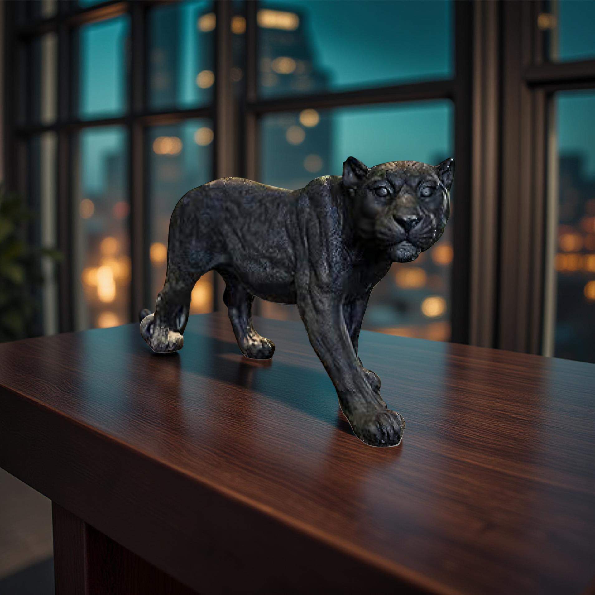 Majestic Black Panther Sculpture