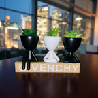 Miniature Sitting Planter Trio – Resin Decor Set