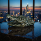Green Croc Bite – Luxury Alligator Head Sculpture