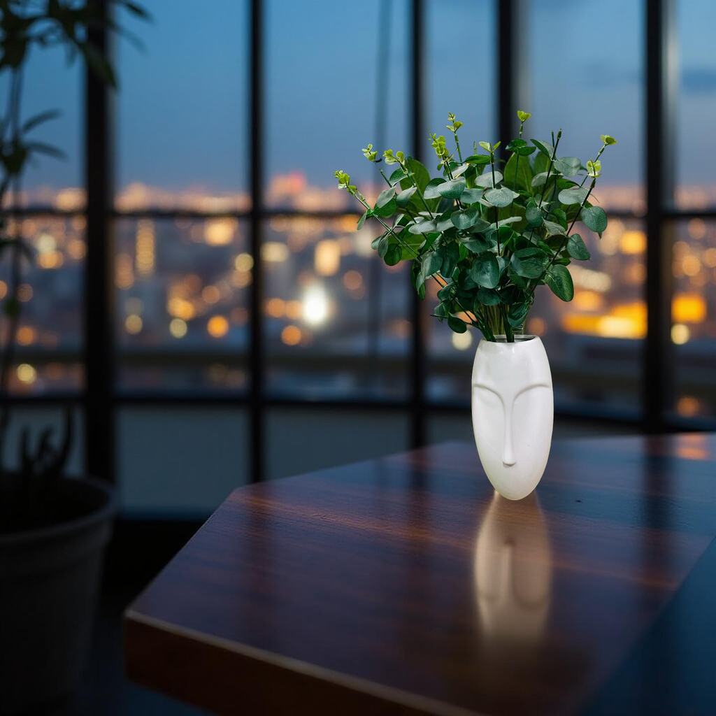 Abstract Face Wall Vase