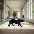 Black Prowler – Panther Base Glass Coffee Table