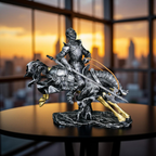 Valiant Charge – Armored Knight on Horse Statue