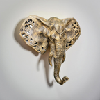 Regal Trunk – Antique Elephant Wall Sculpture