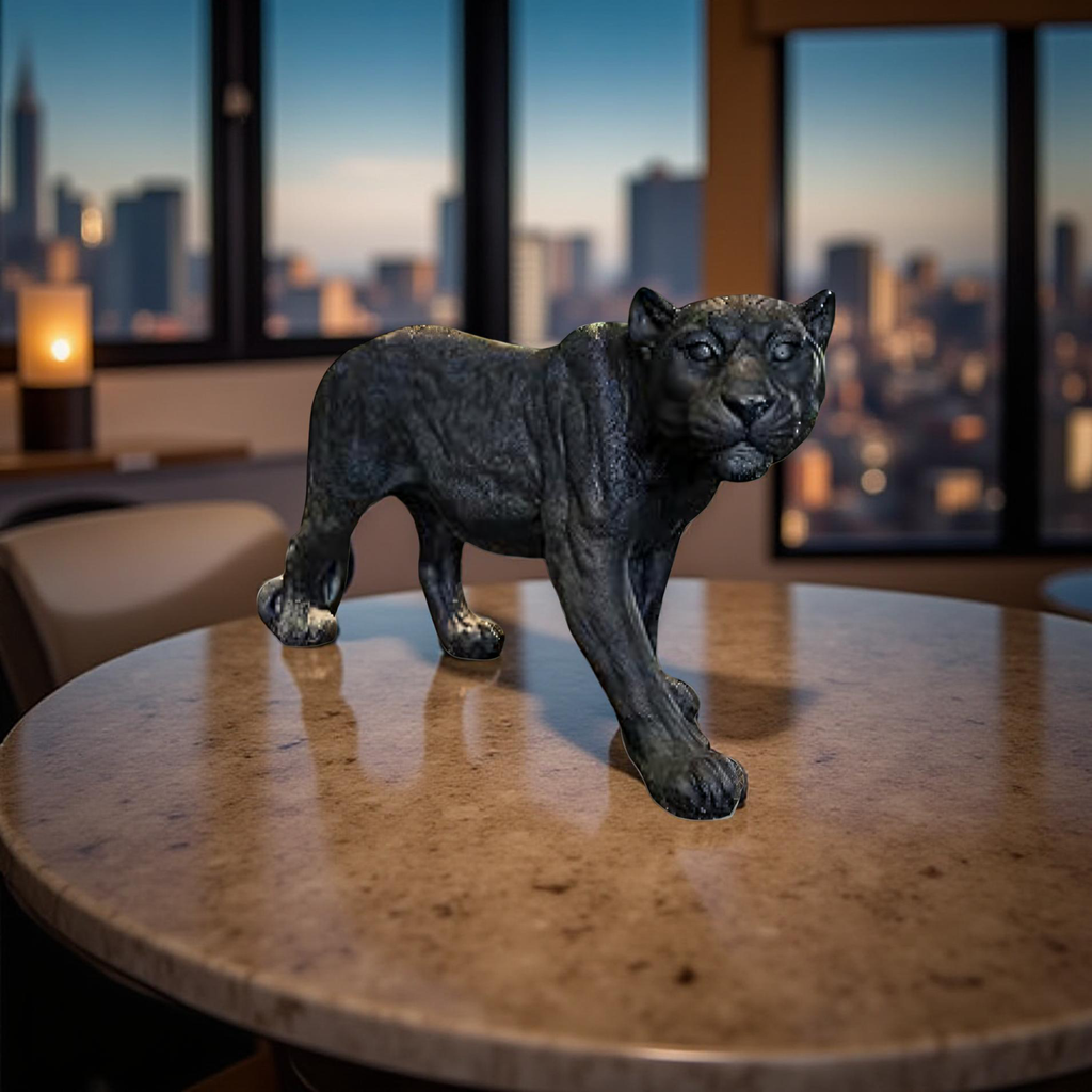 Majestic Black Panther Sculpture