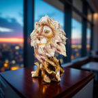 🦁 Regal Lion Head Sculpture