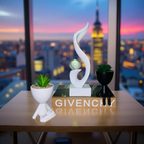 Abstract Resin Swirl Sculpture with Mini Planters