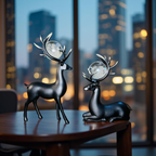 Majestic Deer Duo with Crystal Orbs