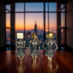 Geometric Thinkers Trio – Resin Figurines