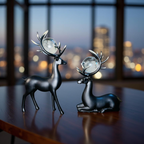 Majestic Deer Duo with Crystal Orbs