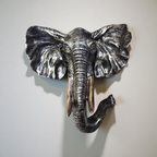 Regal Wisdom – Silver Elephant Wall Sculpture