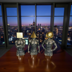 Geometric Thinkers Trio – Resin Figurines