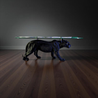 Black Prowler – Panther Base Glass Coffee Table