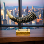 Rustic Elephant Horn Sculpture