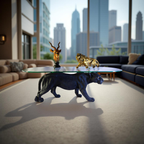 Black Prowler – Panther Base Glass Coffee Table