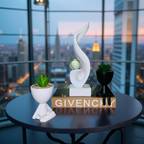 Abstract Resin Swirl Sculpture with Mini Planters