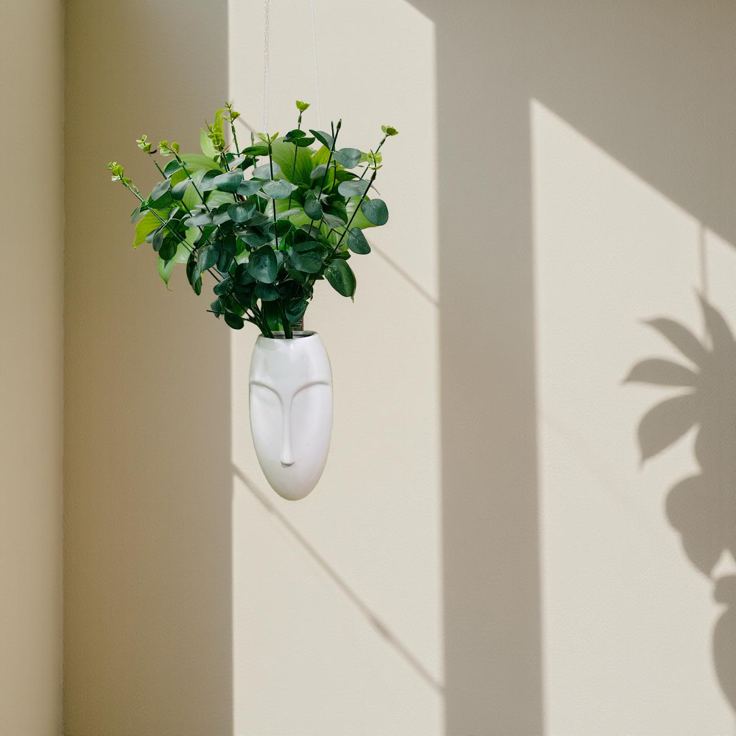 Abstract Face Wall Vase