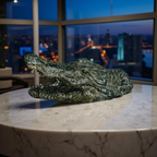 Green Croc Bite – Luxury Alligator Head Sculpture