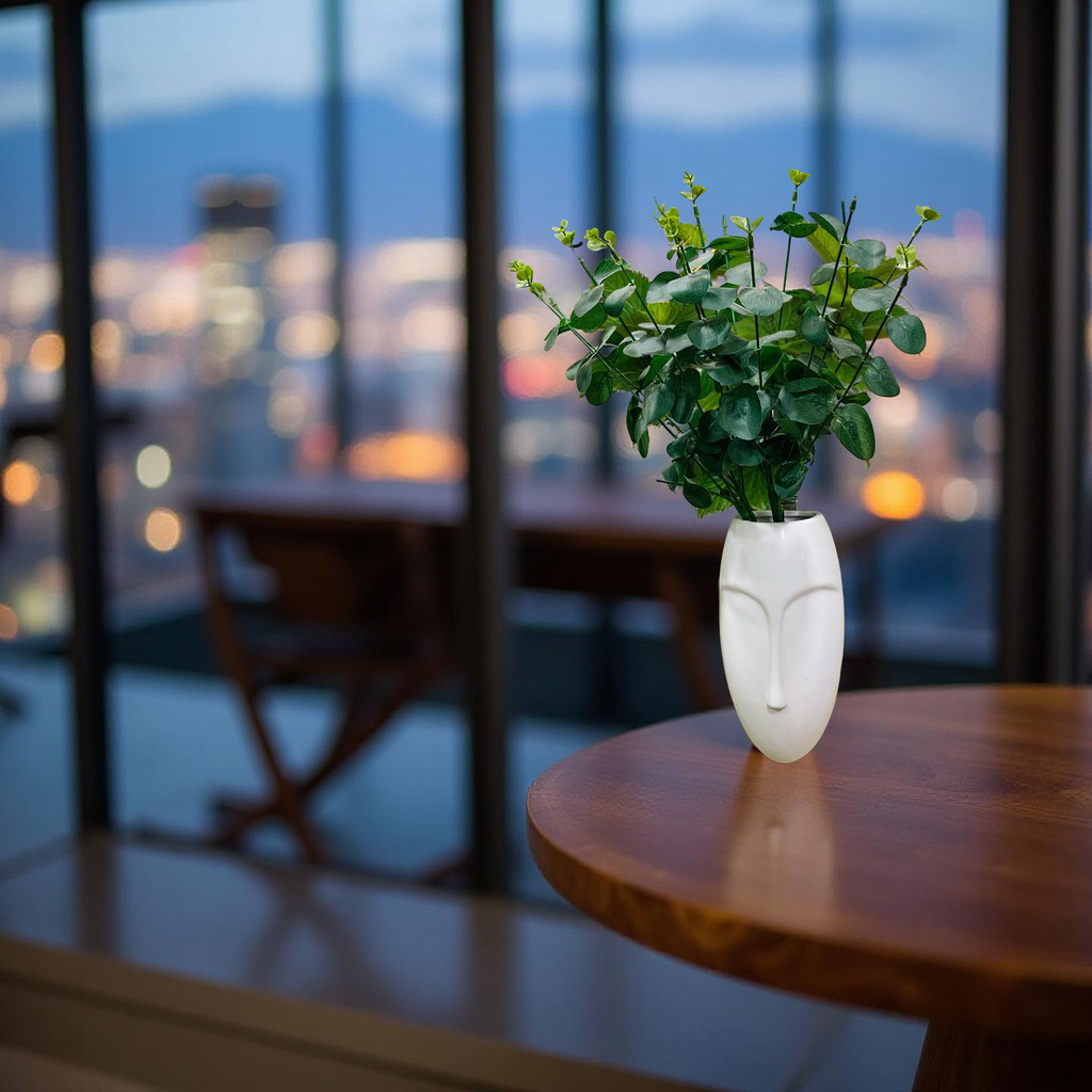 Abstract Face Wall Vase