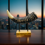 Rustic Elephant Horn Sculpture