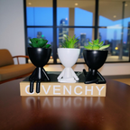 Miniature Sitting Planter Trio – Resin Decor Set