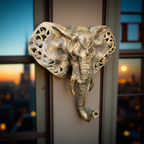 Regal Trunk – Antique Elephant Wall Sculpture