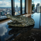 Green Croc Bite – Luxury Alligator Head Sculpture