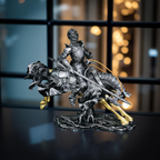 Valiant Charge – Armored Knight on Horse Statue