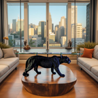 Black Prowler – Panther Base Glass Coffee Table