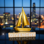 Golden Sailboat Sculpture