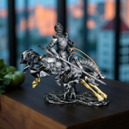Valiant Charge – Armored Knight on Horse Statue