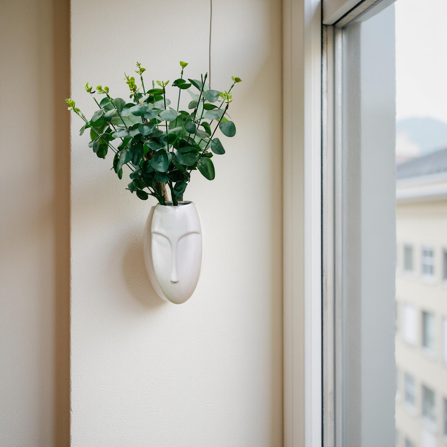 Abstract Face Wall Vase