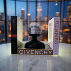 Resin Bust Bookend – Minimalist Face Sculpture