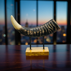 Rustic Elephant Horn Sculpture