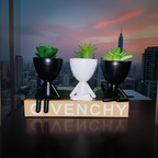 Miniature Sitting Planter Trio – Resin Decor Set