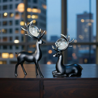 Majestic Deer Duo with Crystal Orbs